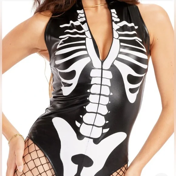 #99 Women's Sleeveless Sexy Skeleton
Bodysuit Costume Large - Picture 3 of 7